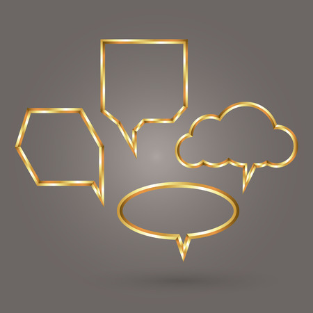 gold speech bubble symbolのイラスト素材