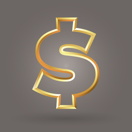 gold dollar symbolのイラスト素材