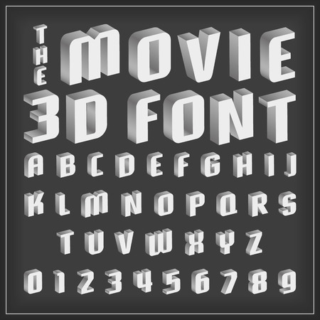 alphabetic font and numbersのイラスト素材