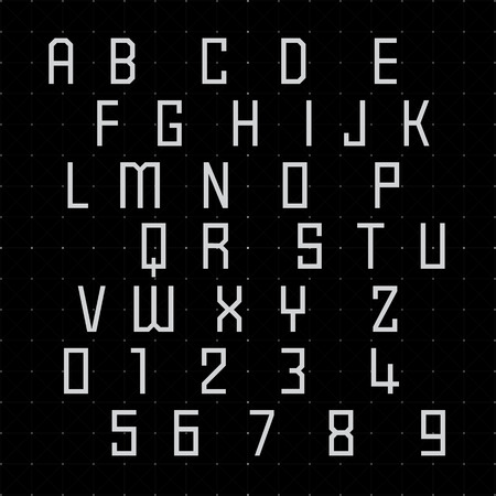 alphabetic font and numbersのイラスト素材