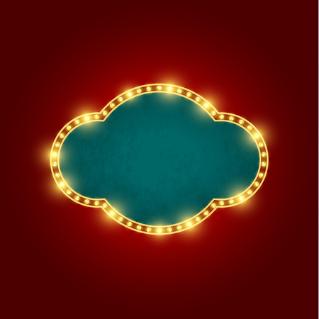 retro sign with realistic lampsのイラスト素材