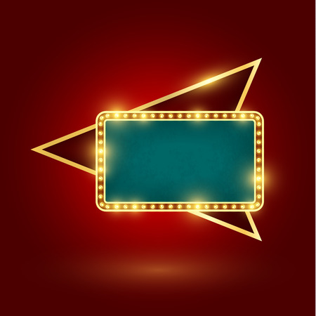 retro sign with realistic lampsのイラスト素材