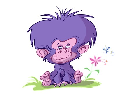 Cute baby gorillaのイラスト素材
