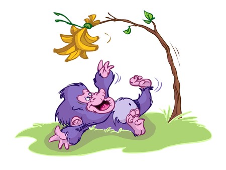 baby gorilla wants bananasのイラスト素材