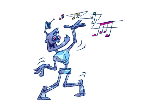 dancing robotのイラスト素材