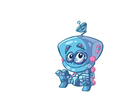 cute blue baby robotのイラスト素材