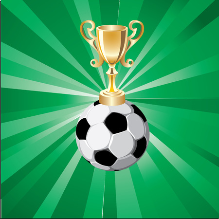 football and cup;Soccer Trophy;football cup with green background;Football matchのイラスト素材