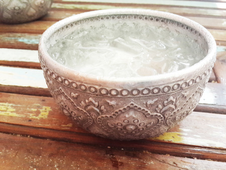 cool water in a bowlの写真素材