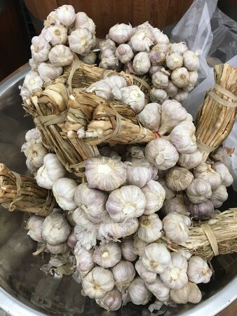 Garlic bouquet is a raw material for cooking.の写真素材