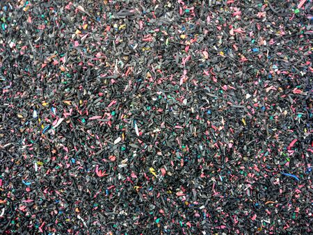 plastic seeds that have been crushed and will be recycledの写真素材
