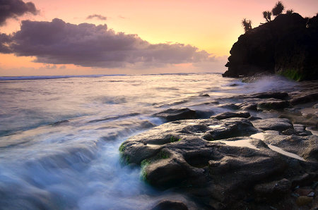 a beautiful sunset on the beachの写真素材