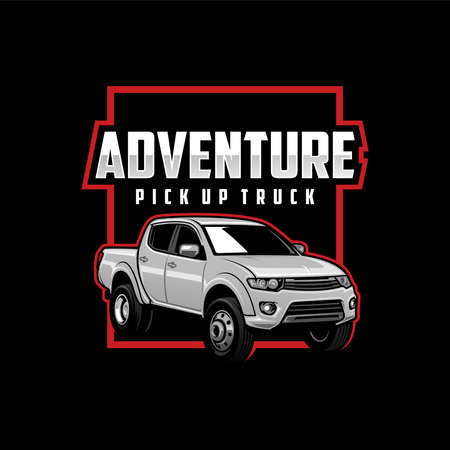 pick up truck illustration  vectorのイラスト素材