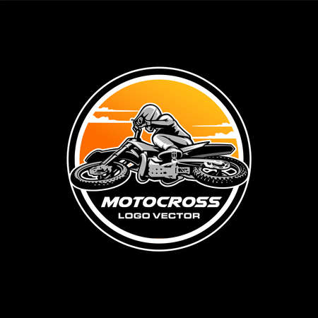 motocross trails adventure illustration logo vectorのイラスト素材
