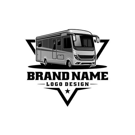 camper van, motor home logo vectorのイラスト素材
