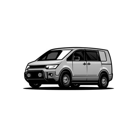 SUV, travel car illustration vectorのイラスト素材
