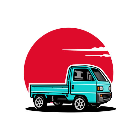 small truck illustration logo vectorのイラスト素材