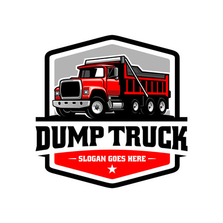 Dump Truck Tipper Truck Illustration Logo Vectorのイラスト素材