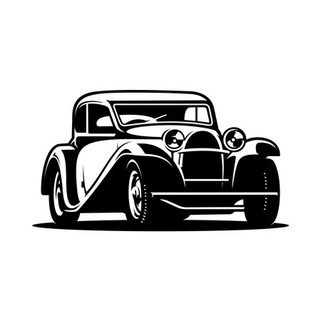 luxury vintage car illustration vectorのイラスト素材
