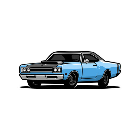 american muscle car illustration logo vectorのイラスト素材