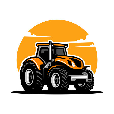 tractor illustration logo vectorのイラスト素材