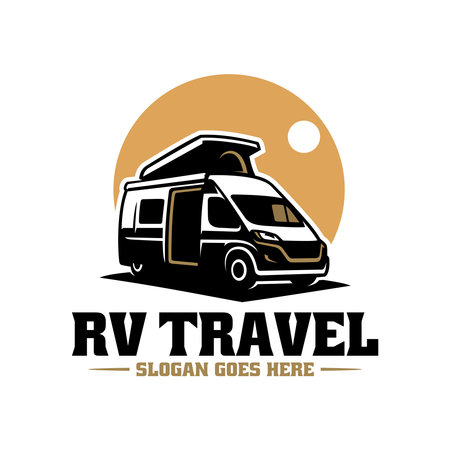 RV caravan car illustration vector imageのイラスト素材