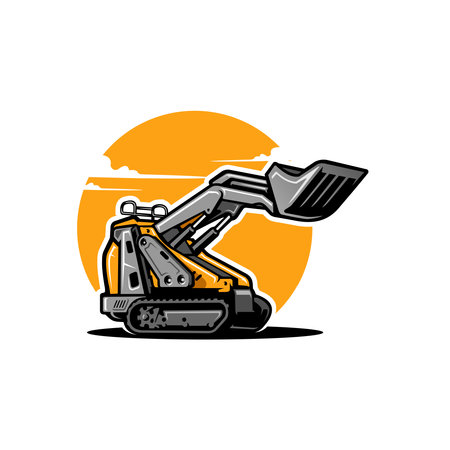 skid steer illustration vector imageのイラスト素材