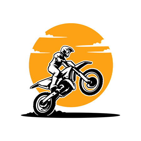 motocross illustration vector templateのイラスト素材