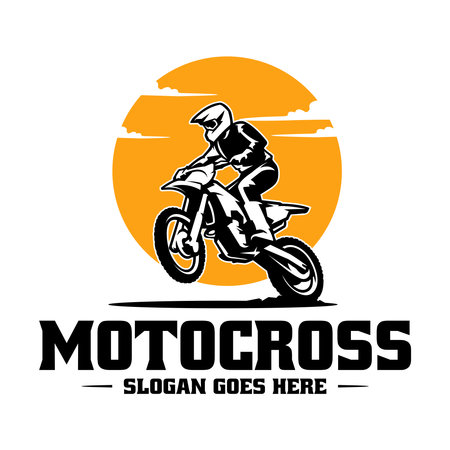 motocross illustration vector templateのイラスト素材