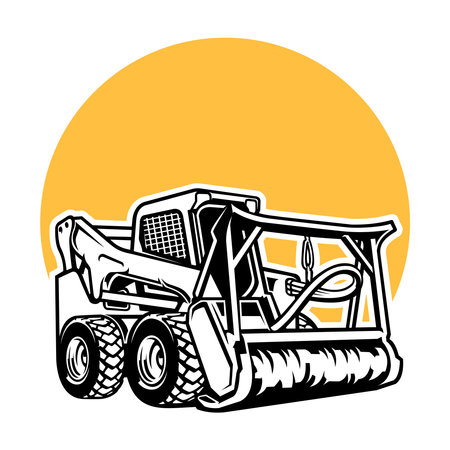 forestry mulching machine icon vectorのイラスト素材
