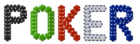 Poker written with poker chipsの写真素材