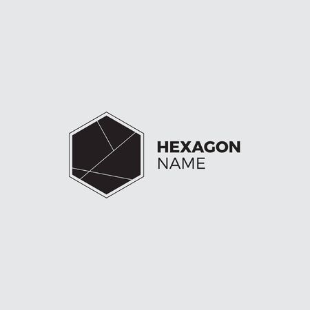 Abstract & Minimal Hexagon Logo. Hexagonal Vector Identityのイラスト素材