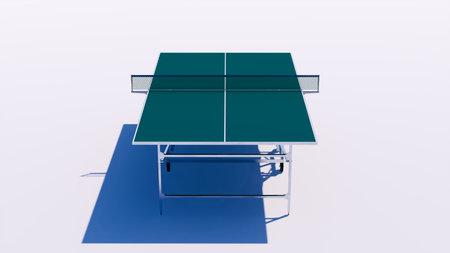 Table tennis table isolated on white background. 3d render illustration.の写真素材