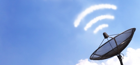 satellite dish with signalの写真素材