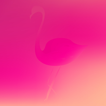 Original gradient flamingo background. Pink colored amazing texture. Gentle flamingo gradient. Colorful background with flamingoのイラスト素材