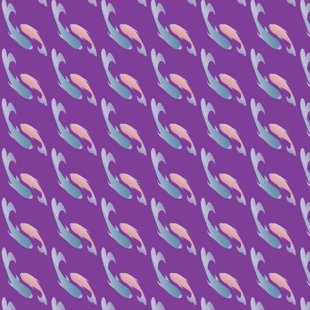 Catfish Original Seamless Vector Texture. Two symbolic fishes on bright texture. Cute fish lovers patternのイラスト素材