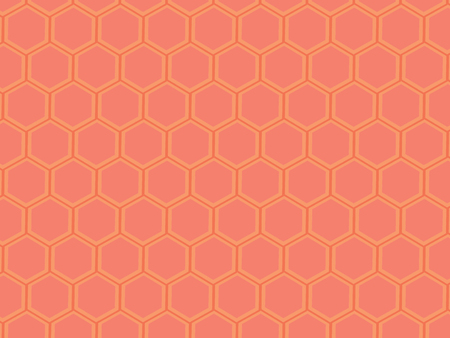 Bright coral vector pattern. Original hexagonal seamless ornament.