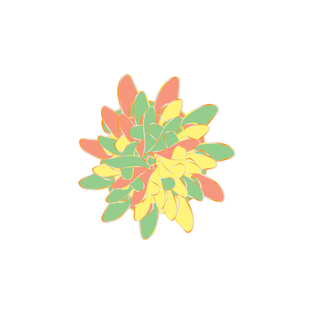 Fantasy Geometric Flower Vector Illustration. Original Concept for Your Design. Magic Pastel Colored Flower.のイラスト素材