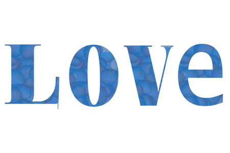 Colorful Bubbles Shape Word Love Letters on White Texture. Original Word Love Vector Illustrationのイラスト素材