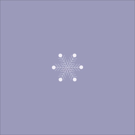 Snowflake Sign Original Minimal Vector Design. Stylish Flat  Design. White Symbol on Grey-blue...
