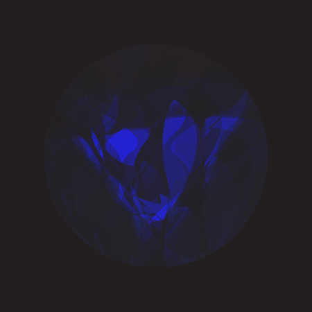 Flames and Smoke Original Vector Abstraction in Round Shape. Picturesque clouds of smoke japanese style artistic abstractionのイラスト素材