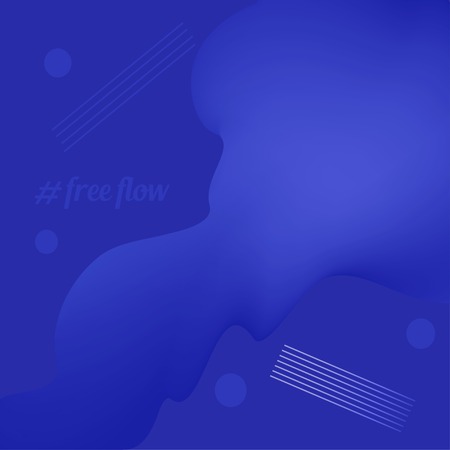 Liquid, flow, fluid vector background. Fluid colors shapes. Design for gift card,cover,poster. Wall poster design. Fluid colorful shapes composition. Eps10. Dynamic futuristic shape in deep blueのイラスト素材