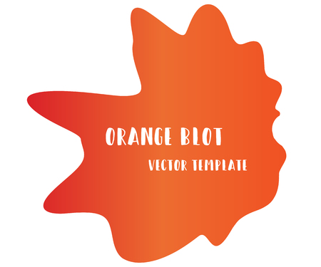 Huge Orange Blot Isolated on White Background. Original Fluid Shape Vector Design. Dynamic Liquid Form Template. Wavy Liquid Blot Vector Illustration. Editable Element for Your Designのイラスト素材