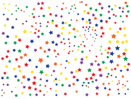 Stylish vector star background. Magic colorful sparkle pattern. Confetti party decor. Holiday lights sparkles falling vector. Confetti stars tinsel abstract banner. Snowflakes splash.のイラスト素材