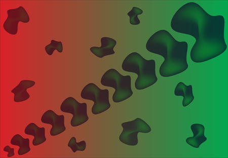 Original Dynamic Liquid Shapes Vector Background. Vertebrae Shape Another Form of Life Stylish Vector Design for Covers, Wallpapers, Prints. Jellyfish Fluid Forms in Green, Orange Gradient Colorsのイラスト素材