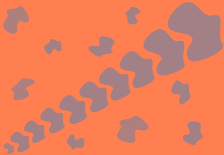 Original Dynamic Liquid Shapes Vector Background. Vertebrae Shape Another Form of Life Stylish Vector Design for Covers, Wallpapers, Prints. Jellyfish Fluid Forms in Gray and Coral Colors. Mesh.のイラスト素材