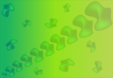 Original Dynamic Liquid Shapes Vector Background. Vertebrae Shape Another Form of Life Stylish Vector Design for Covers, Wallpapers, Prints. Jellyfish Fluid Forms in Shiny Green and Yellow Gradientのイラスト素材