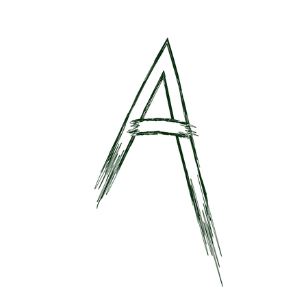 Hand Written Letter A Brush Vector Design. Stroke Paint Letter A, Original Element for Logo, Emblem Design, Prints etc.のイラスト素材