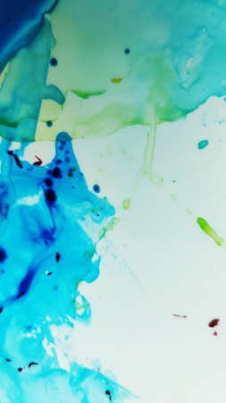 Grunge Graffiti Doodle Drawing. Light Colors Acrylic Paint Fragment. Bright Textured Smears on Canvas. Hand Drawn Trendy Design. Abstract Artistic Artwork.の写真素材