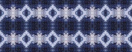 Tie dye pattern. Hand drawn shibori print. Blue ink background. Modern batik tile. Indigo geometric...