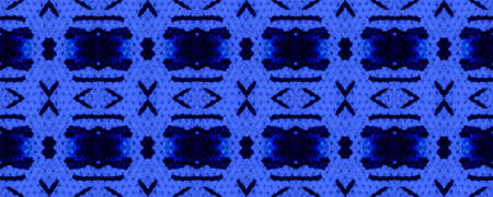 Aztec print. Blue and white. Psychedelic fabric pattern. Optical geometric ornament. Contrast tribal...